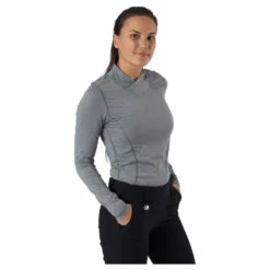 Agnes Ls Mock Neck Granite