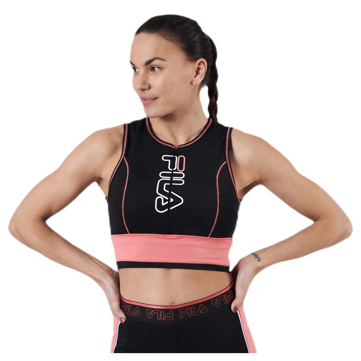 Airi Cropped Top Pink/Black