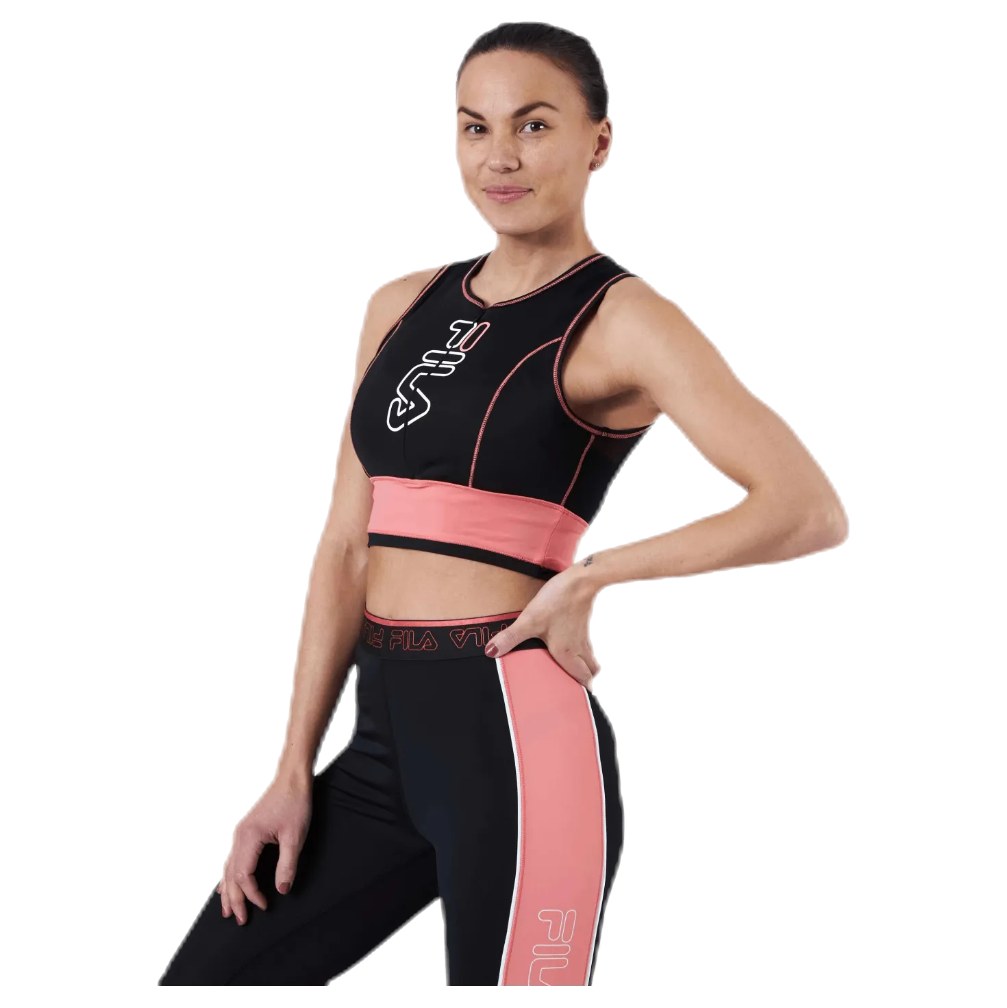 Airi Cropped Top Pink/Black