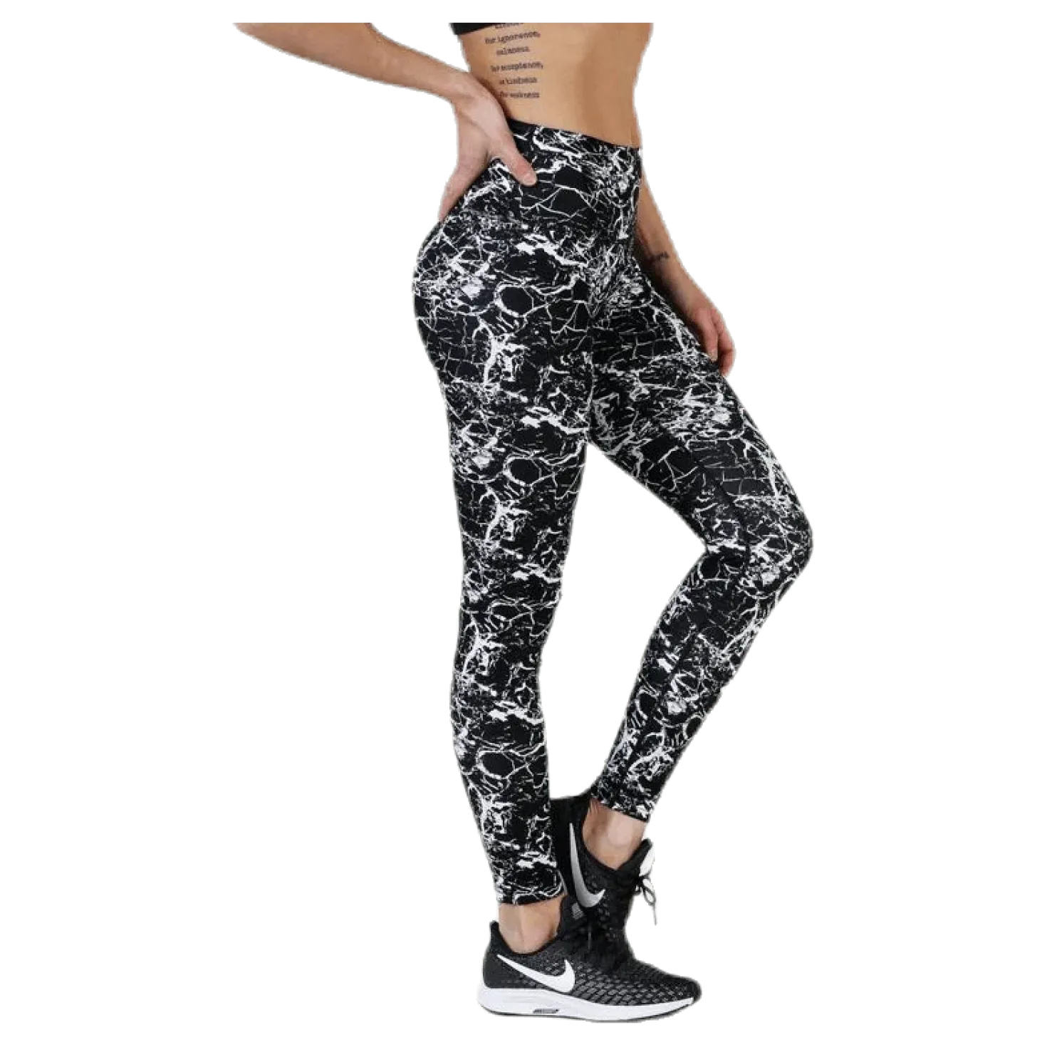 Alec Printed Tights White/Black