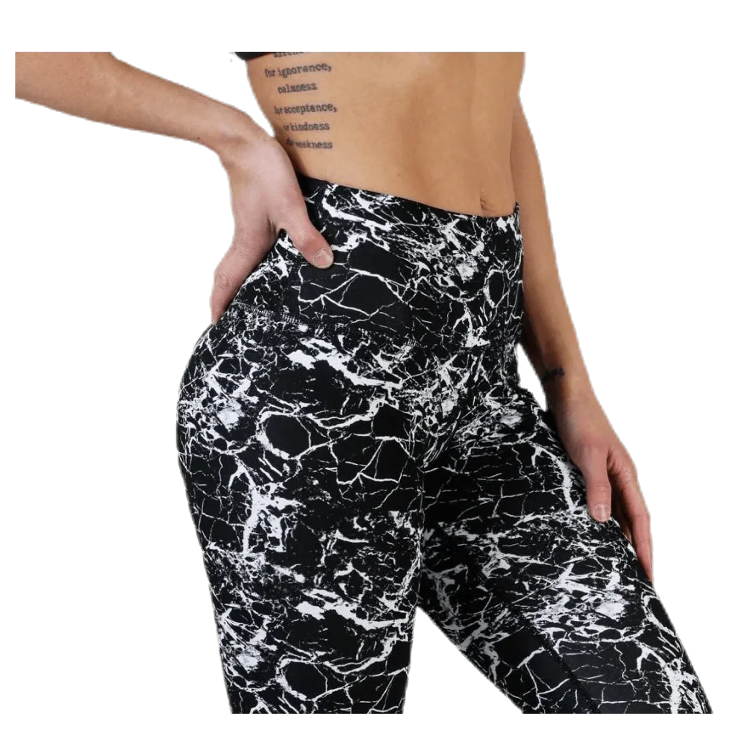 Alec Printed Tights White/Black