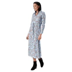 Alma Poly L/S Shirt Dress Aop Blue