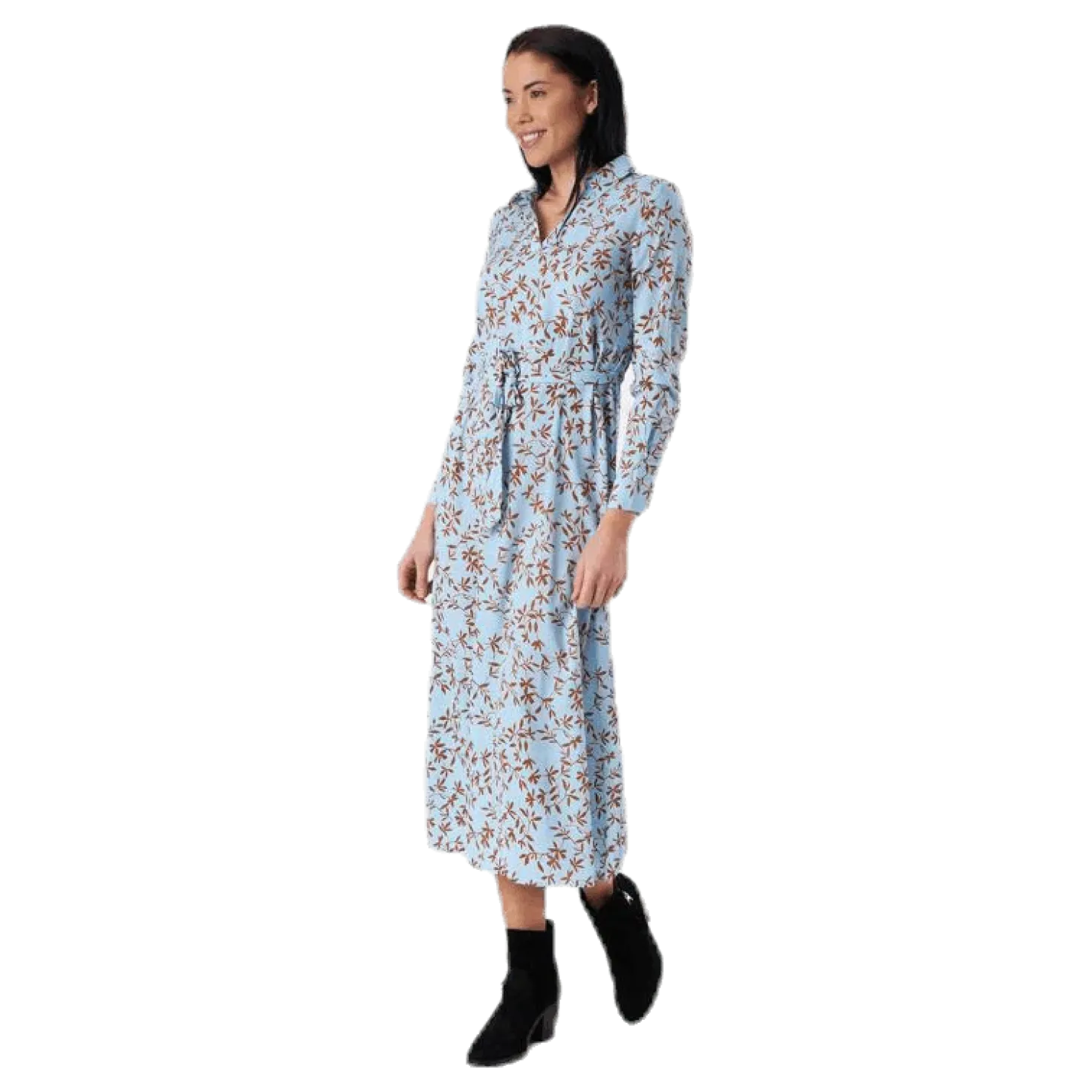 Alma Poly L/S Shirt Dress Aop Blue