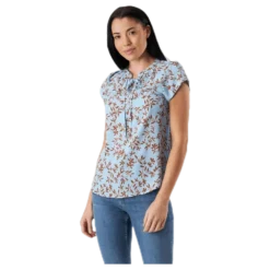Alma Poly S/S Top Aop Blue
