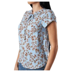 Alma Poly S/S Top Aop Blue