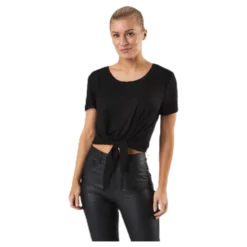 Arli S/S Knot Top Black