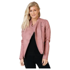 Ava Faux Leather Biker Otw Pink
