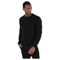 Basic Knit Crew Neck Black