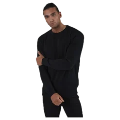 Basic Knit Crew Neck Black