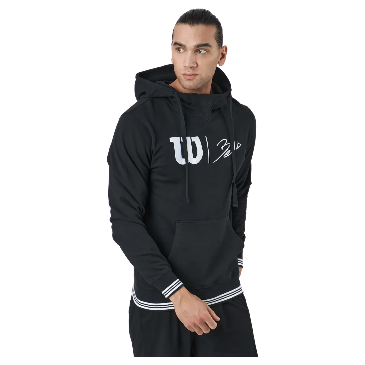 Bela Po Hoody-slimfit Black/white