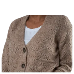 Bibi Ls Knit Cardigan Beige