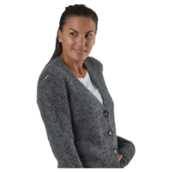 Bibi Ls Knit Cardigan Grey