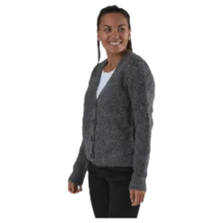Bibi Ls Knit Cardigan Grey