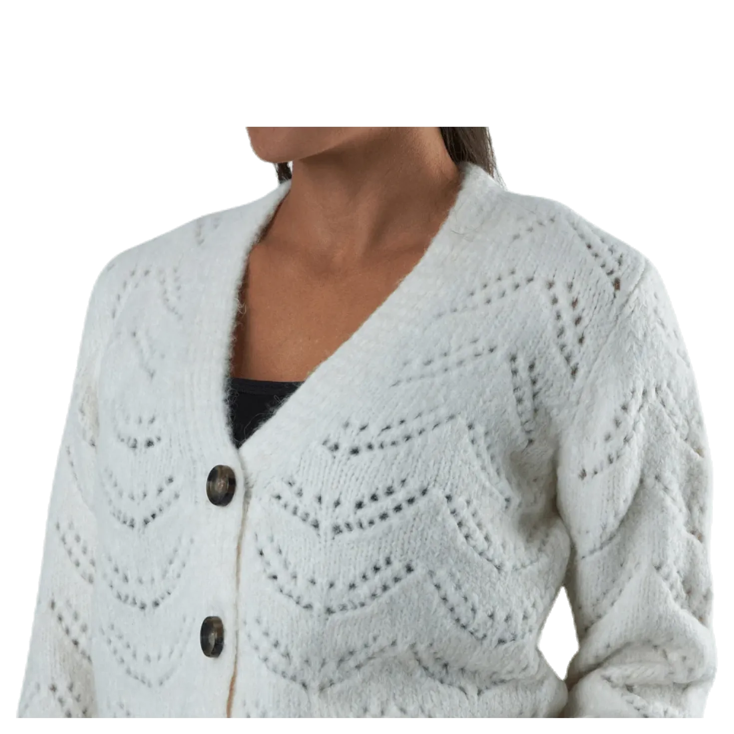 Bibi Ls Knit Cardigan White