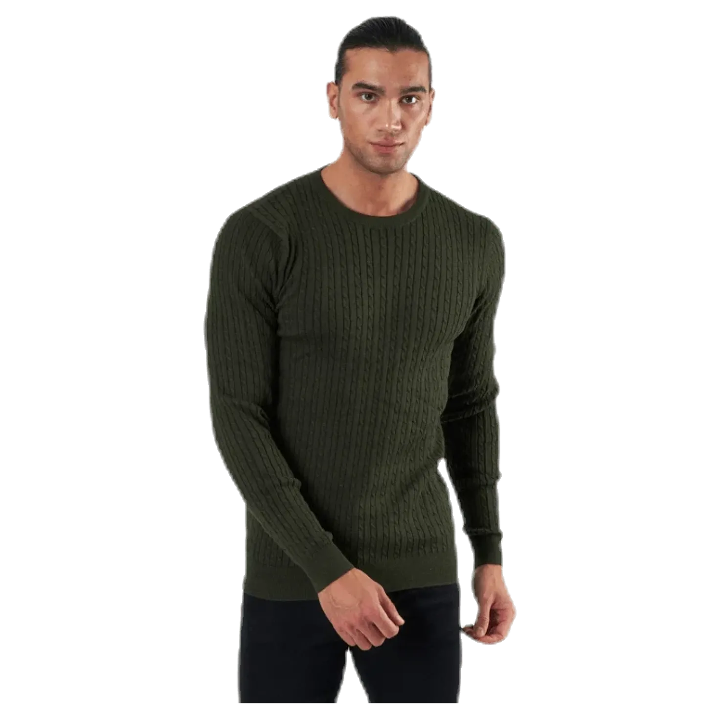 Blacamp Cable Knit Crew Neck Black