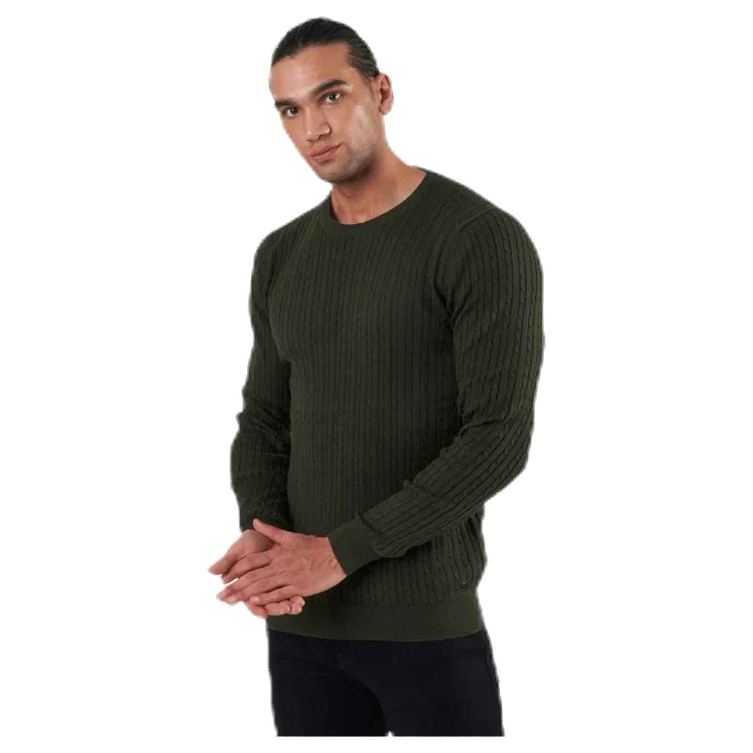 Blacamp Cable Knit Crew Neck Black