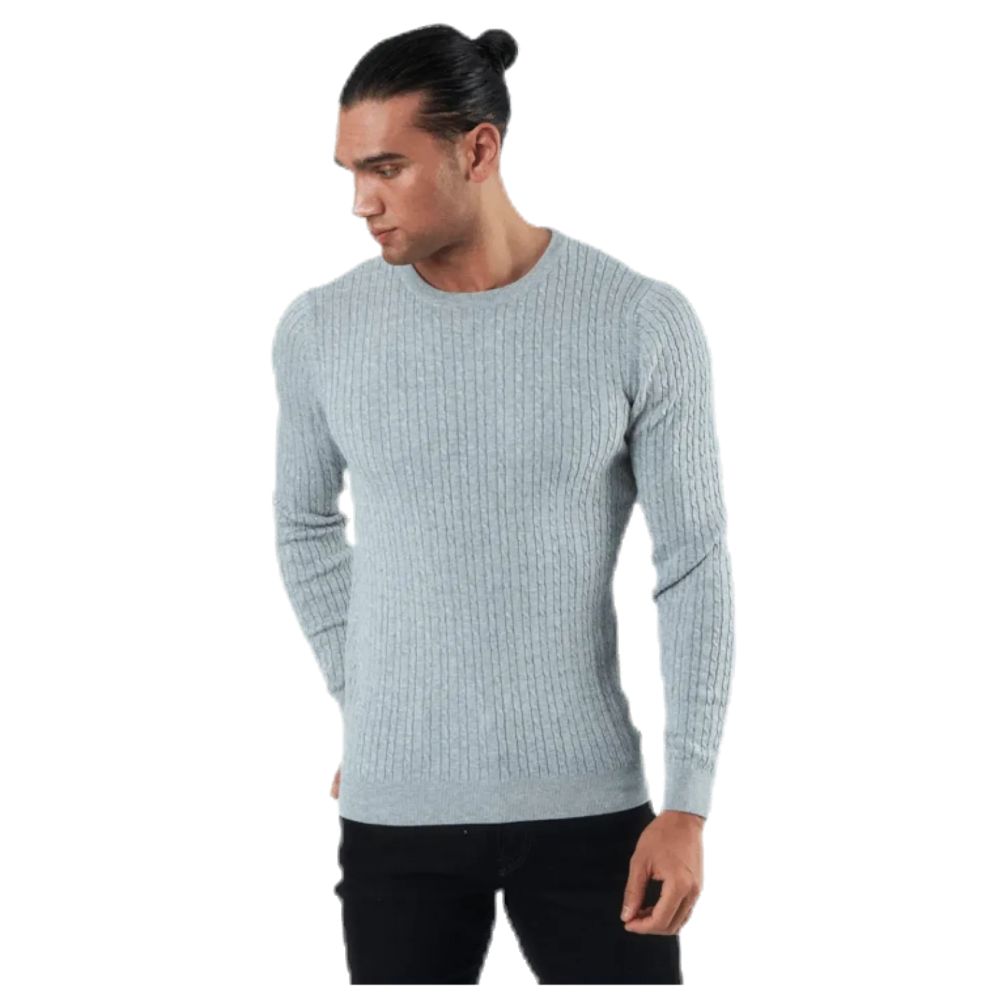 Blacamp Cable Knit Crew Neck Grey