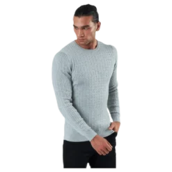 Blacamp Cable Knit Crew Neck Grey