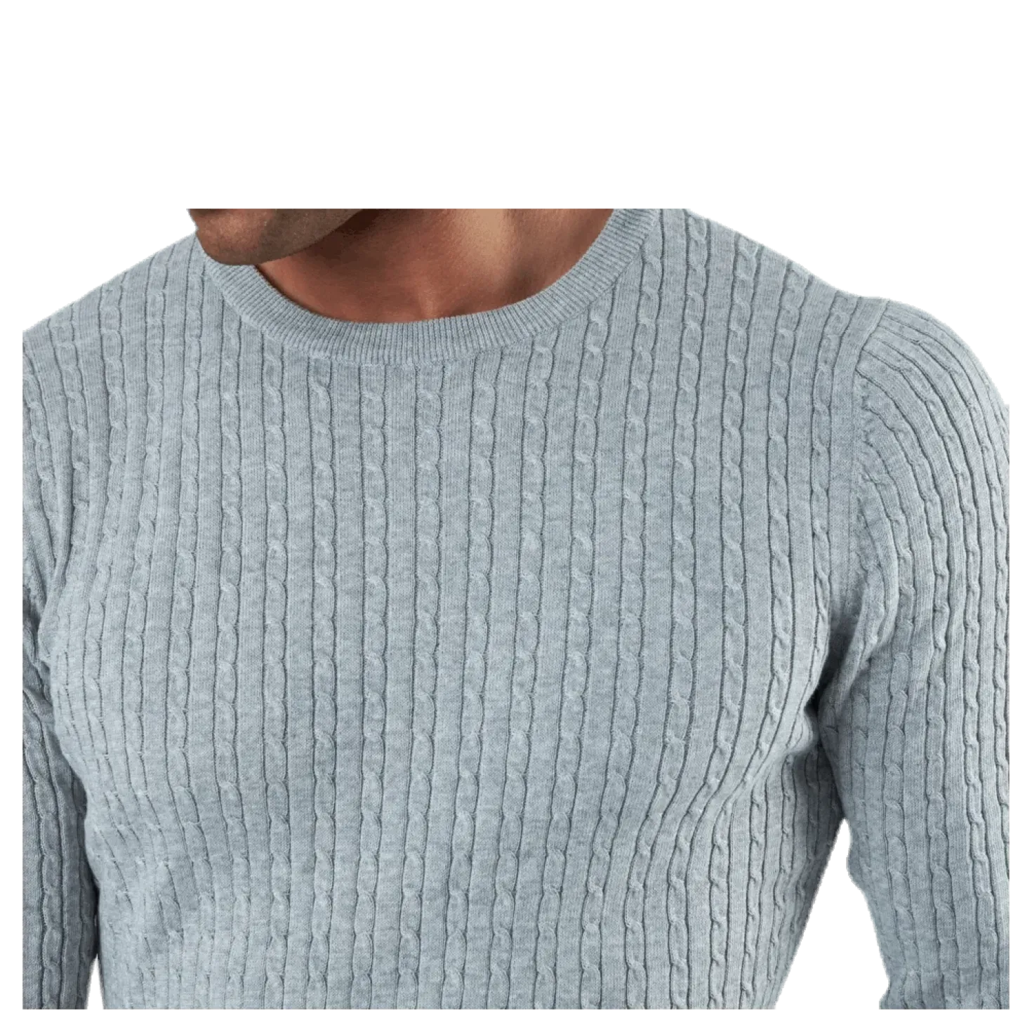 Blacamp Cable Knit Crew Neck Grey