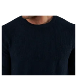 Blacamp Knit Structure Crew Neck Blue