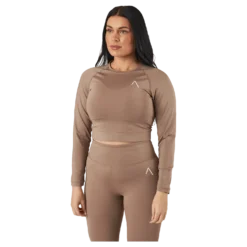 Blacc Recy Long Sleeve Top Taupe Grey