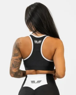 Black & White Swirl Sports Bra Black/white
