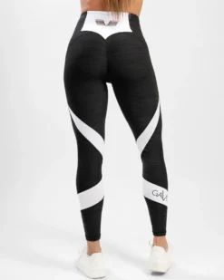 Black & White Swirl Tights Black