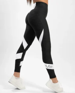 Black & White Swirl Tights Black