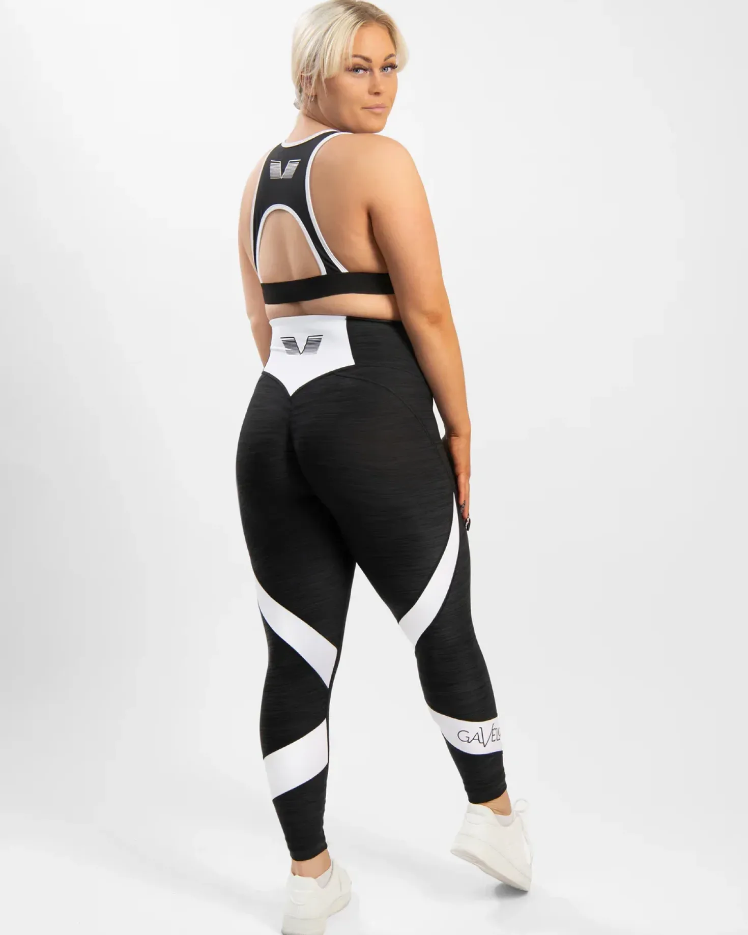 Black & White Swirl Tights Black