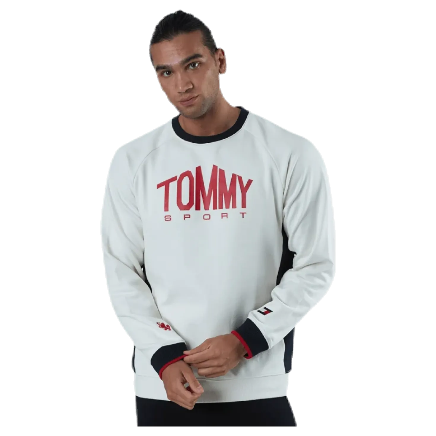 Blocked Fleece Logo Crew White