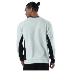 Blocked Fleece Logo Crew White