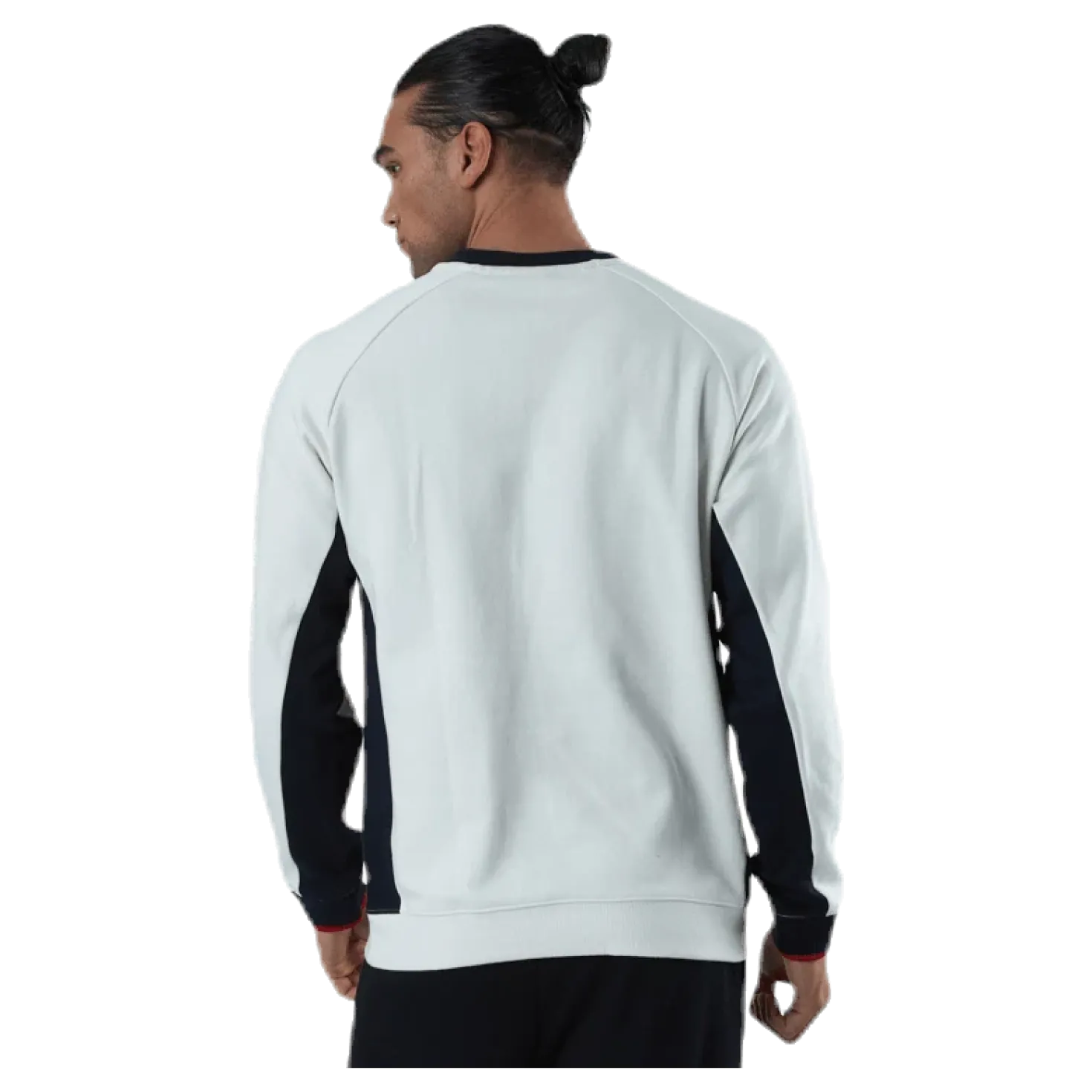 Blocked Fleece Logo Crew White