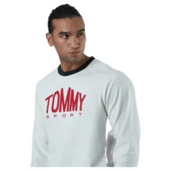 Blocked Fleece Logo Crew White