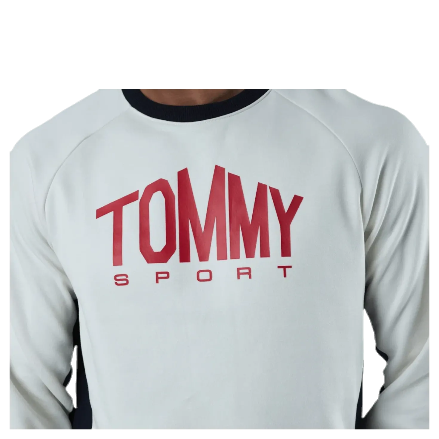 Blocked Fleece Logo Crew White
