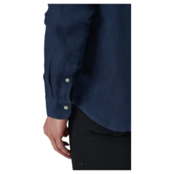Bluplain Linen Shirt L/s Blå