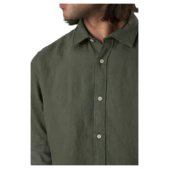Bluplain Linen Shirt L/s Svart