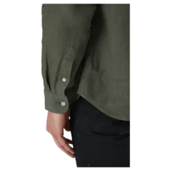 Bluplain Linen Shirt L/s Svart