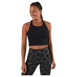 Bold Rib Crop Tank Black
