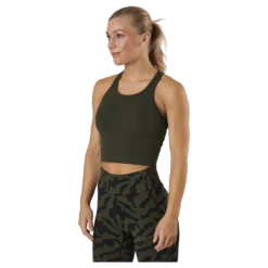 Bold Rib Crop Tank Forest Green