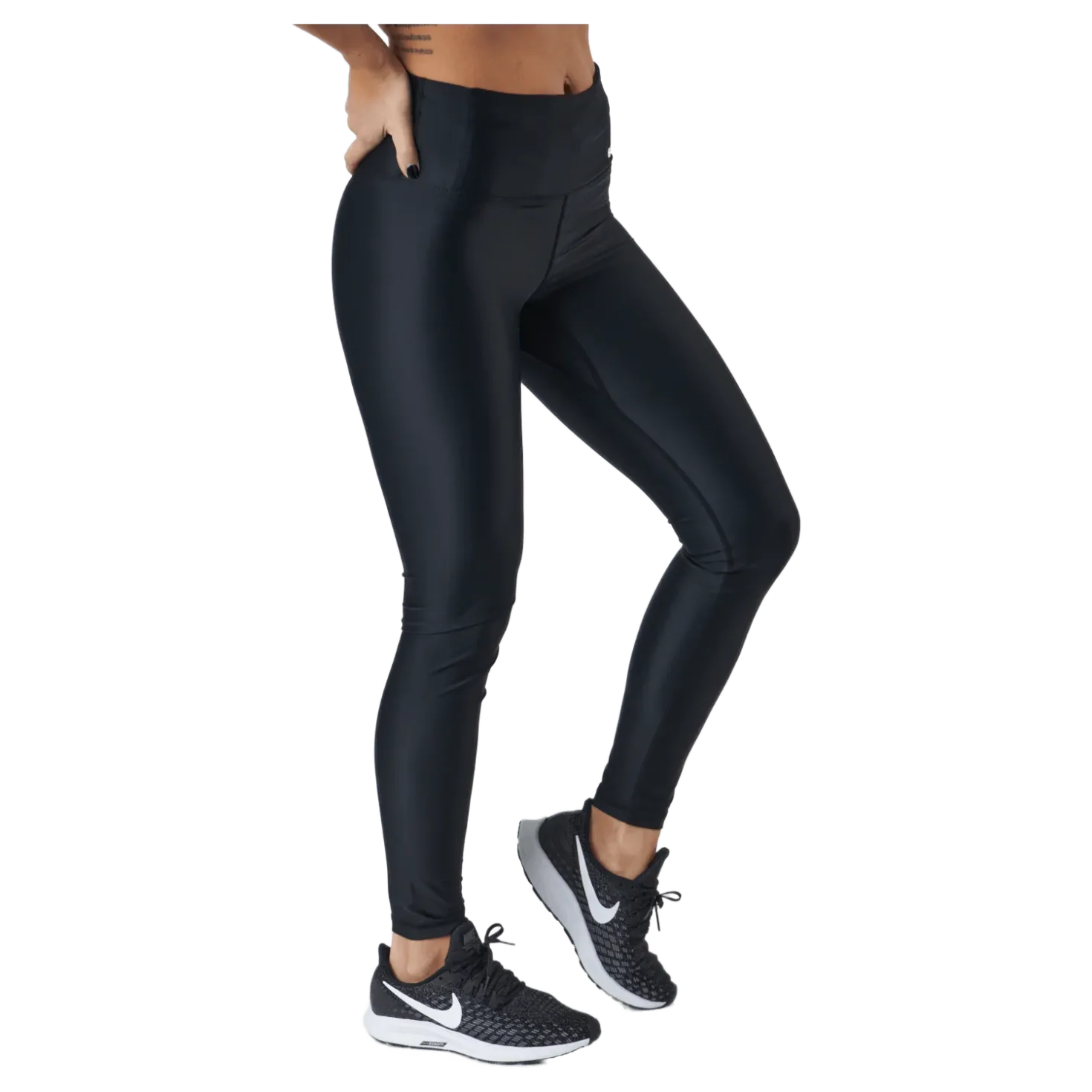 Borg High Waist Solid Tights Black Beauty