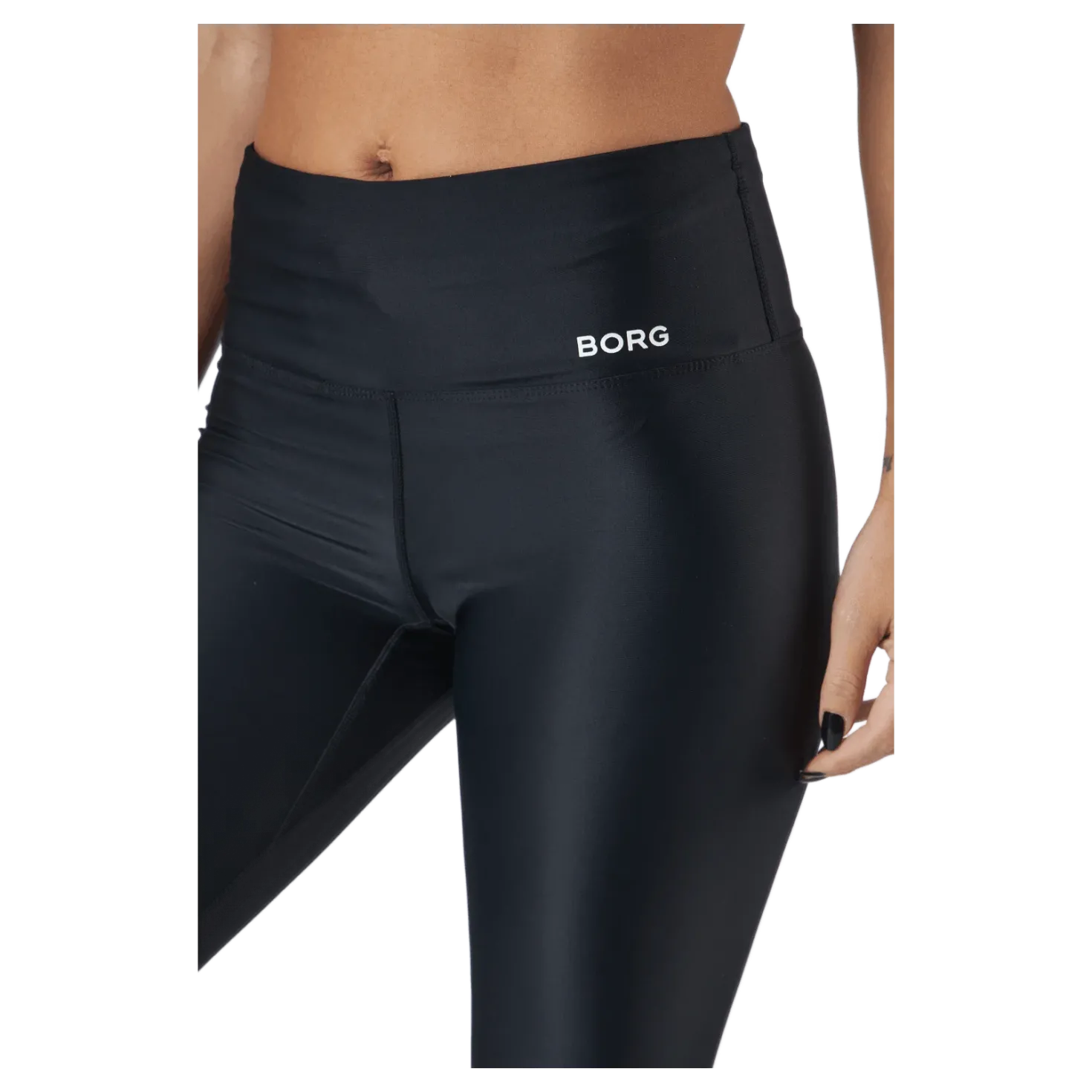 Borg High Waist Solid Tights Black Beauty