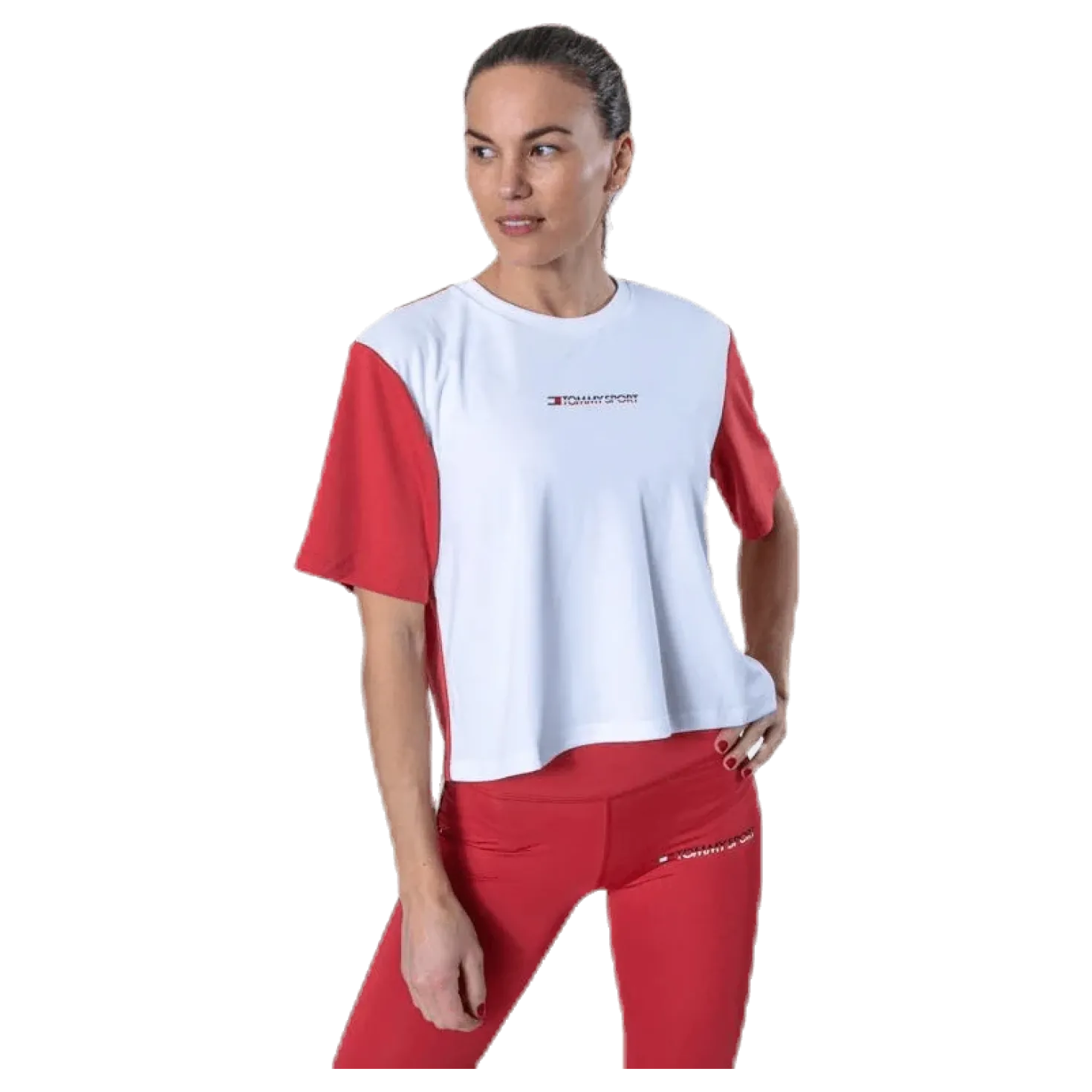 Boxy T-Shirt Short Sleeve Pink/White