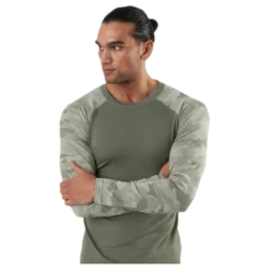 Camo Merino Wool Crew Beige