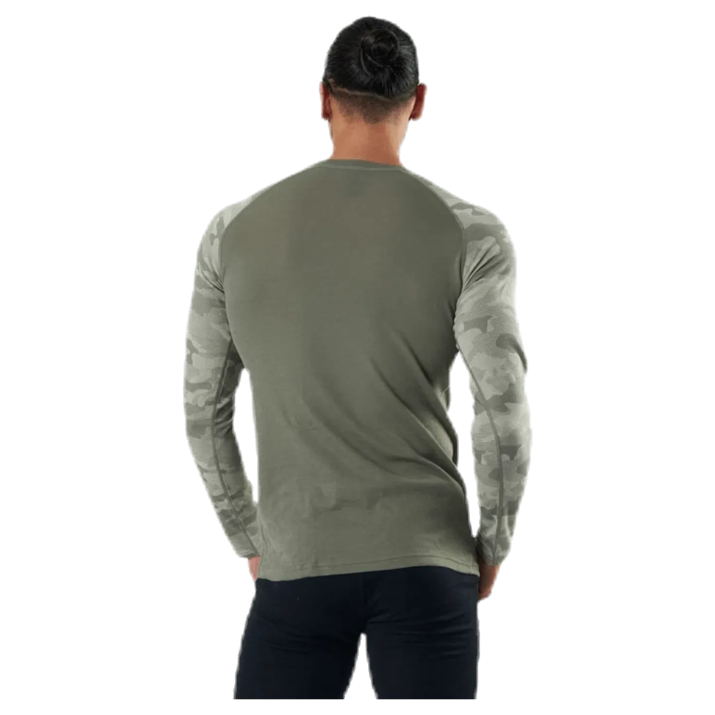Camo Merino Wool Crew Beige