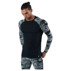 Camo Merino Wool Crew Black/Grey