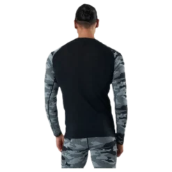 Camo Merino Wool Crew Black/Grey
