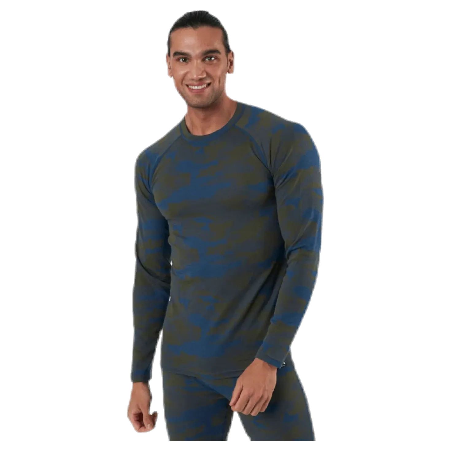 Camo Merino Wool Crew Blue/Green