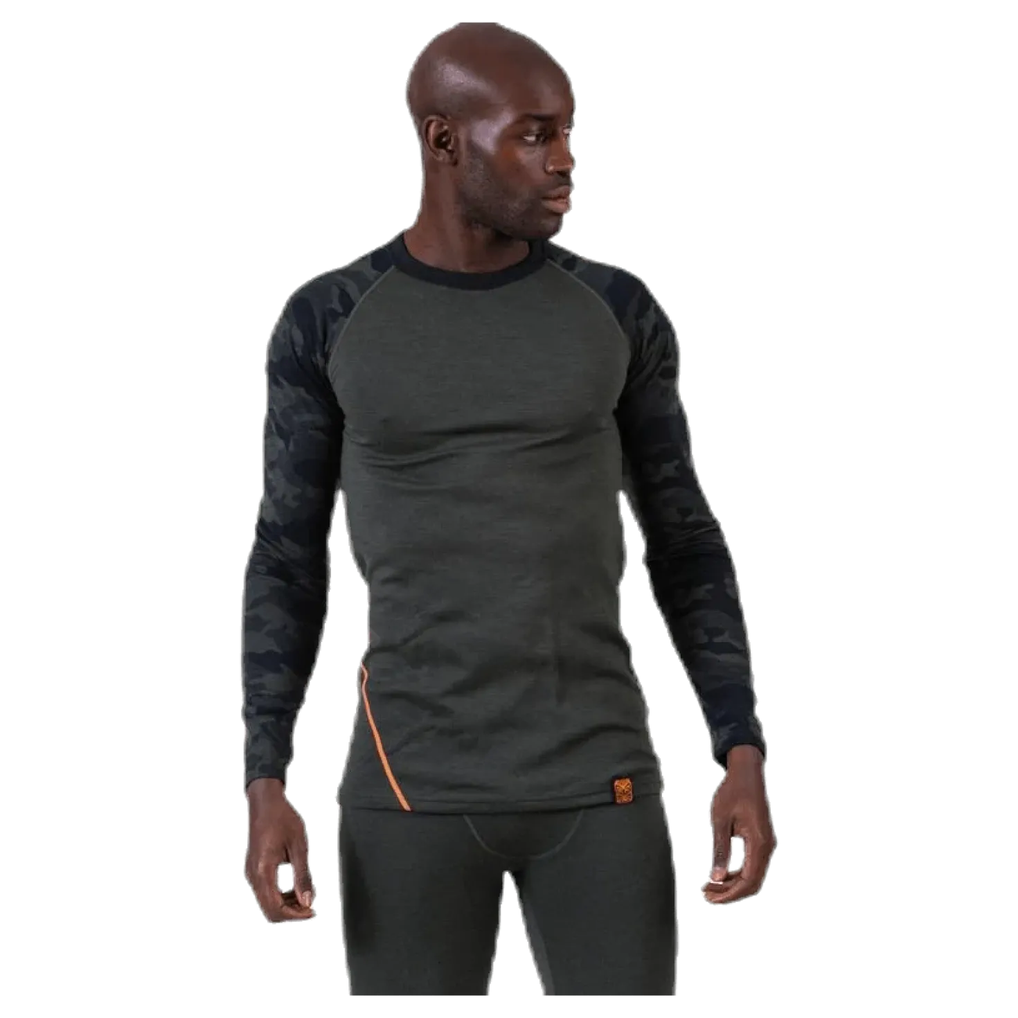 Camo Merino Wool Crew Green
