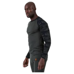 Camo Merino Wool Crew Green