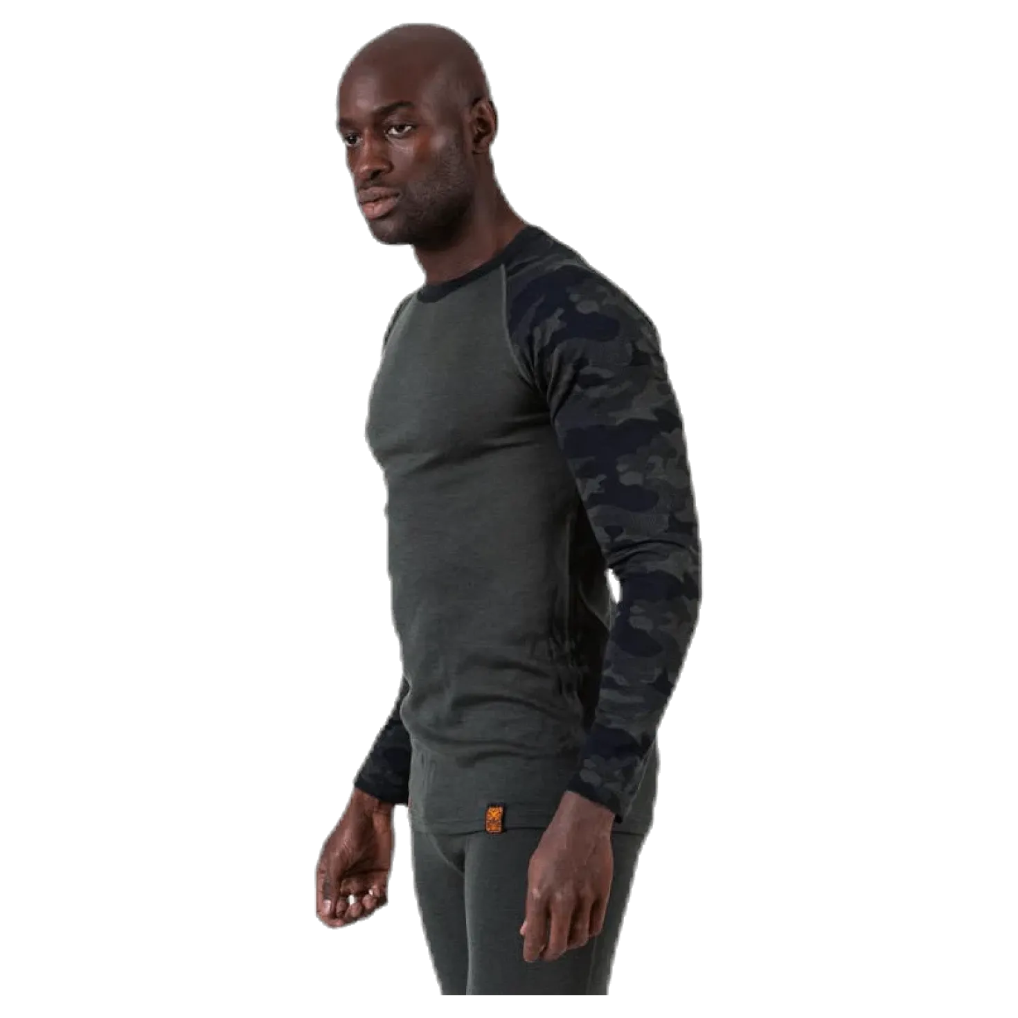 Camo Merino Wool Crew Green